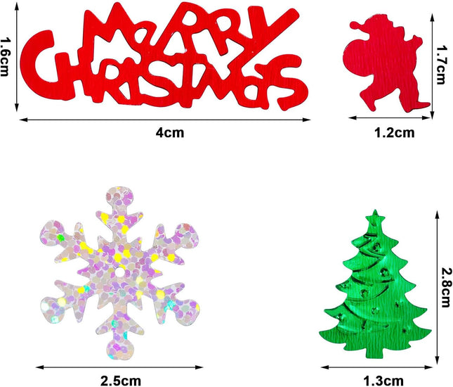 60g Christmas Confetti Mix – Glitter Snowflake, Star, Elk & Santa Table Décor