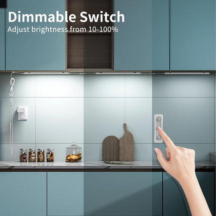 3 Pack 12 Inch Linkable LED Under Cabinet Lights 4500K Dimmable 1299 Lumens