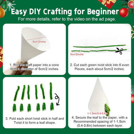 Pipe Cleaners Christmas Tree Ornaments Craft Kit Handmade Holiday Decorations