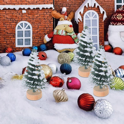 Mini Bottle Brush Christmas Trees 5cm – 10PCS Snowy Tabletop Decor