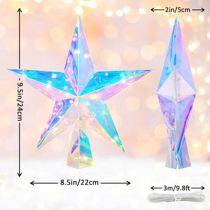 LED Christmas Tree Topper Star 11.8" – Multicolor Lighted Xmas Decor