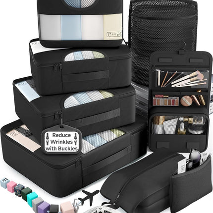 8/10 Set Travel Packing Cubes – Anti-Wrinkle Suitcase Organizer Bags for Luggage