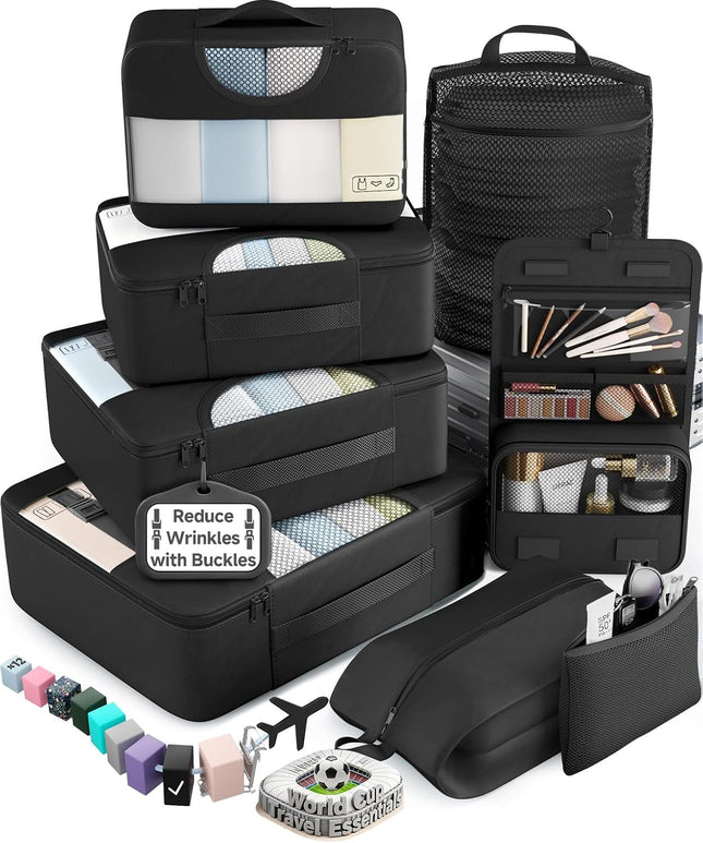 8/10 Set Travel Packing Cubes – Anti-Wrinkle Suitcase Organizer Bags for Luggage