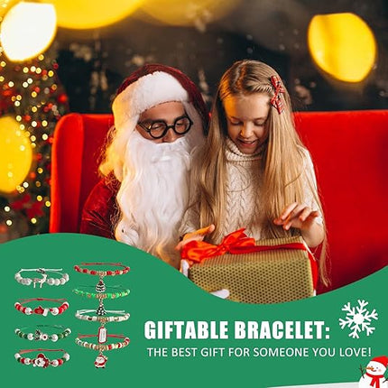 8PCS Christmas Bracelets for Women – Merry Christmas in July Gifts & Holiday Party Decorations