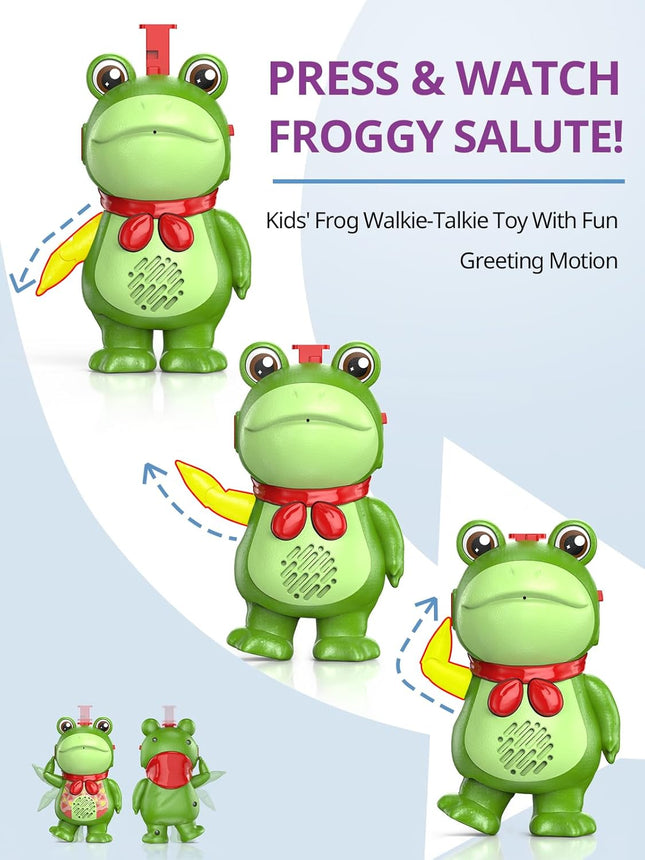 2-Pack Kids Walkie Talkies – Rechargeable Frog Toys for Ages 3-8
