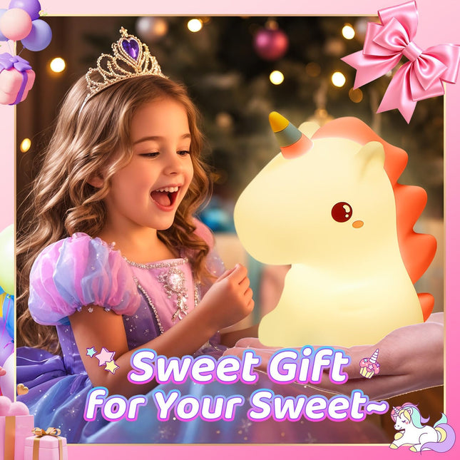 Unicorn Toys Night Light – 16 Colors, 12-Hour Dimmable Light for Girls 4–6