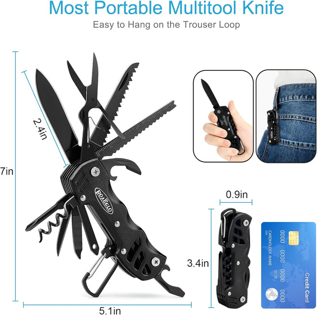 16-in-1 Handmade Multitool Knife – Gift for Men & Women, Dad, Husband, Boyfriend