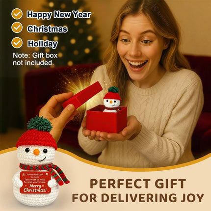 Christmas Crochet Snowman – Small Holiday Decor & Stocking Stuffer for Friends