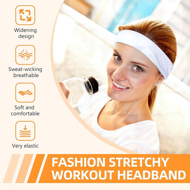 8PCS Running Headbands – Lightweight, Sweat Absorbent, Men & Women