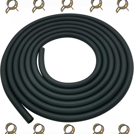 10FT 1/4" ID Fuel Line Hose with Clamps for Small Engines & Generators