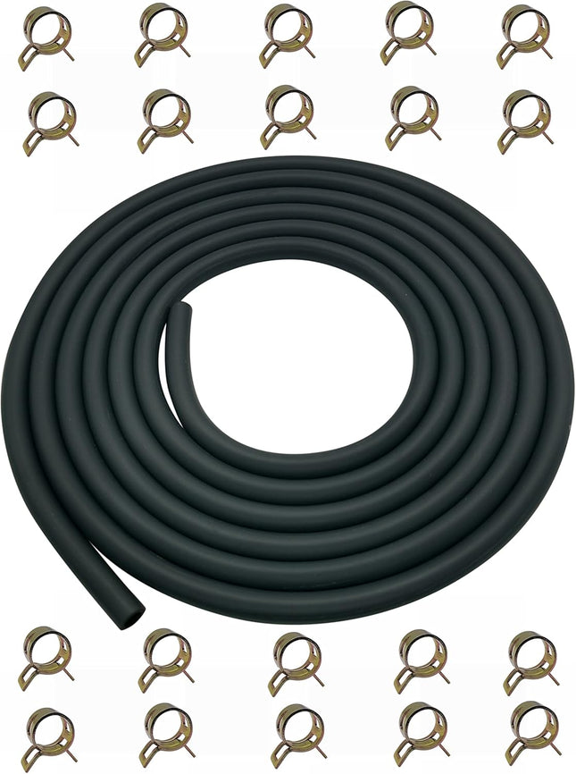 10FT 1/4" ID Fuel Line Hose with Clamps for Small Engines & Generators