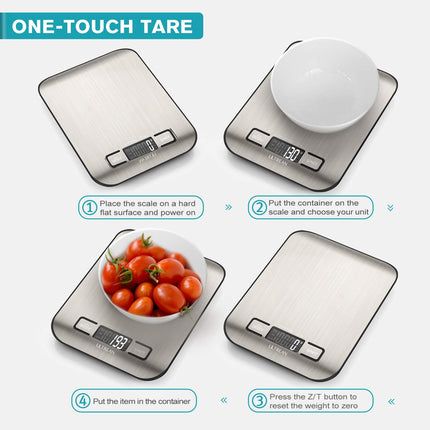 Food Scale Digital Kitchen Scale 11lb Stainless Steel LCD Baking Tare Function
