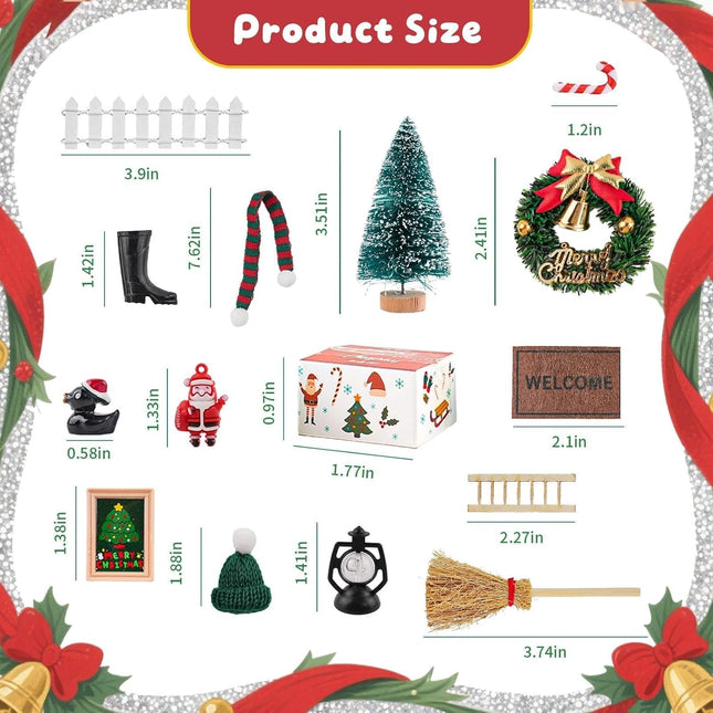 67pcs Mini Christmas Figurines – Santa, Snowman, Ducks & Xmas Trees DIY