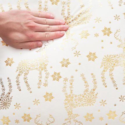 Christmas Decorative Pillow Covers Set – 2PCS White & Gold 18x18