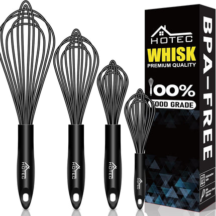 4PCS Silicone Whisk Set Balloon Egg Beater Nonstick Cookware Kitchen Utensils