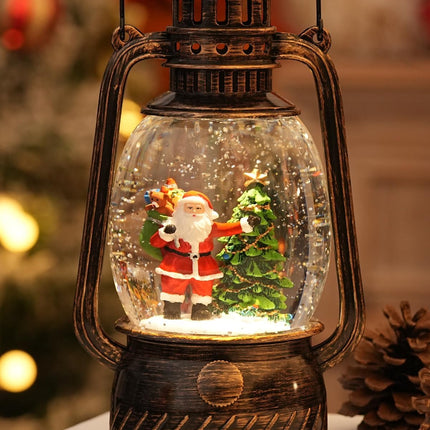 Christmas Musical Snow Globe – Lighted Lantern with Timer, USB or Battery