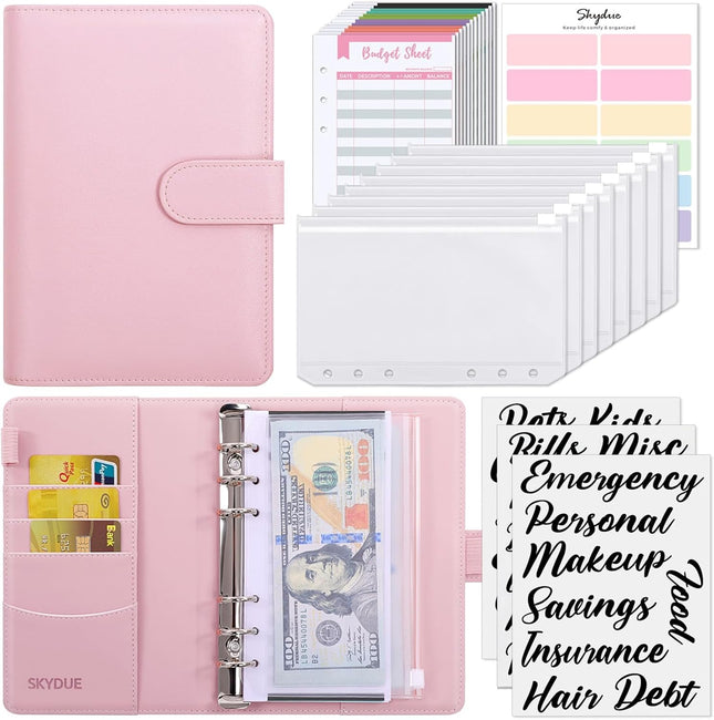 Budget Binder Organizer with Zipper Cash Envelopes and Budget Planning Sheets
