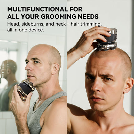 7D Rotary Electric Shaver for Men, IPX6 Waterproof, Type-C Fast Charge, LED Display & Case