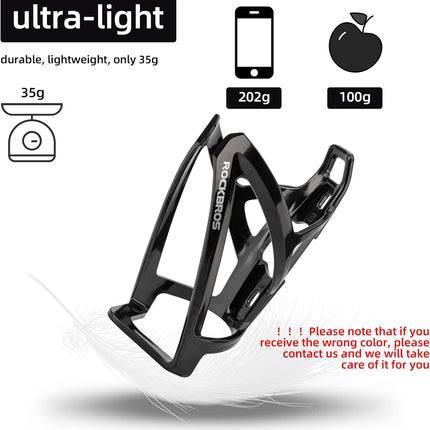 2-Pack Ultra-Light Bike Water Bottle Holder Cages with Screws, Universal MTB Road