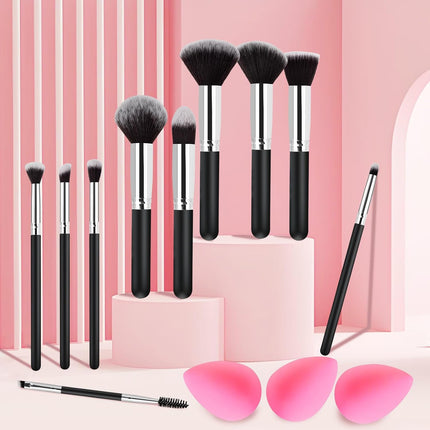 13-Pc Makeup Brush Set – Premium Kit with Sponges, Gift for Women & Teens
