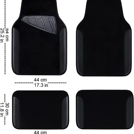 Waterproof Universal Fit Car Floor Mats, Faux Leather, Anti-Slip, Set of 4