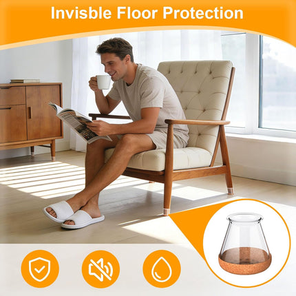 24-Piece Chair Leg Covers – Silicone & Felt, Protect Floors, X-Small Fit