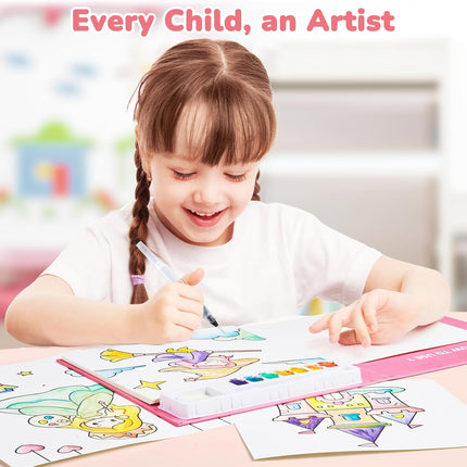 Paint with Water Coloring Books – Watercolor Set for Toddlers 3-8, Magical Pony Theme