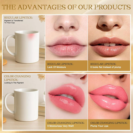 2PCS Crystal Jelly Lipstick Temperature Color Changing Moisturizing Balm