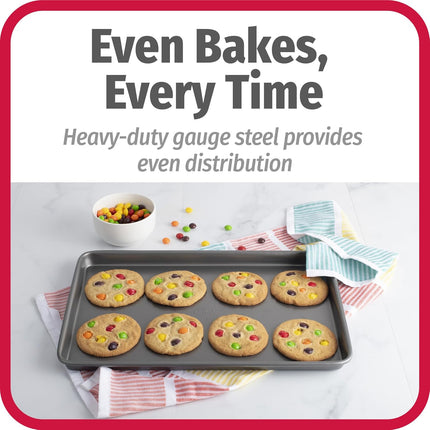 3-Pack Nonstick Baking Sheet Set – Small, Medium & Large, Gray