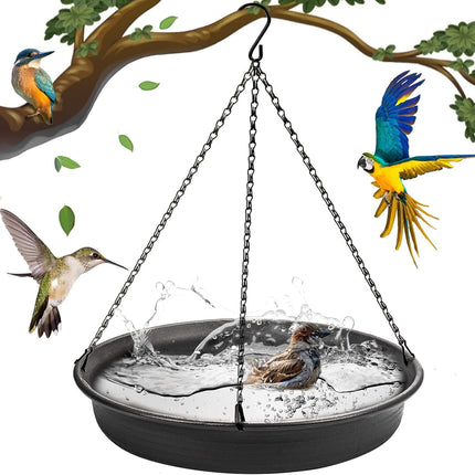 Hanging Bird Bath & Feeder – CARGEN Garden Tray, Water Bowl for Patio & Outdoors