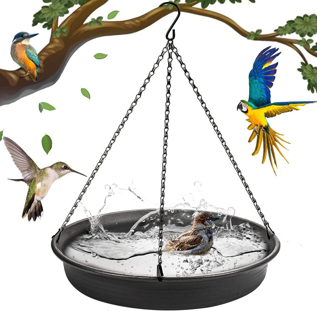 Hanging Bird Bath & Feeder – CARGEN Garden Tray, Water Bowl for Patio & Outdoors