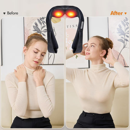 Shiatsu Neck and Shoulder Massager with Heat Back Massage for Home