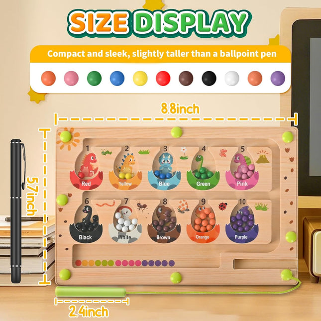 Wooden Montessori Busy Board – Magnetic Color & Number Maze for Toddlers