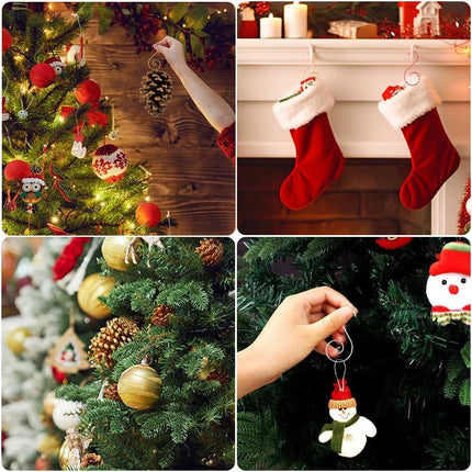 100pcs Gold Ornament Hooks – Metal Christmas Hangers for Tree Balls & Decorations