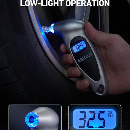 Digital Tire Pressure Gauge 0-150 PSI, Accurate LCD Gauge with Backlight
