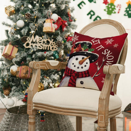 Holiday Throw Pillow Covers – 18x18 Set of 4 Xmas Tree & Gift Box Designs