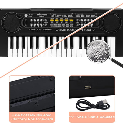 37-Key Kids Keyboard Piano, Portable Electronic Musical Toy, Educational Gift