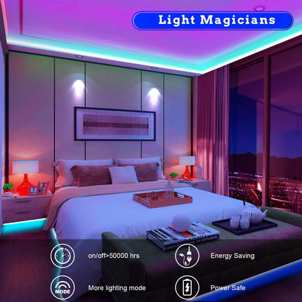 65.6ft RGB LED Strip Lights Colour Changing Kit with 44-Key IR Remote Control