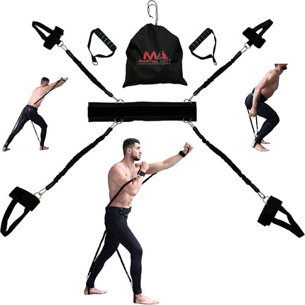Boxing Resistance Bands, 150lb MMA Punch & Kick Trainer for Speed, Power & Agility