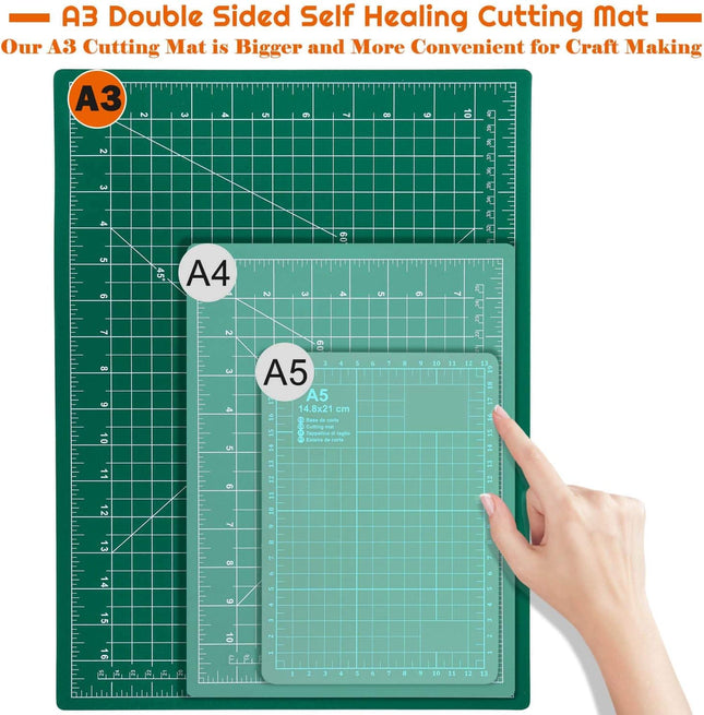 Self-Healing Cutting Mat 12x18" – Double-Sided 5-Ply for Sewing & Crafts
