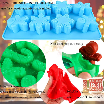 Christmas Silicone Molds – Tree, Santa, Candy & Chocolate Baking Molds