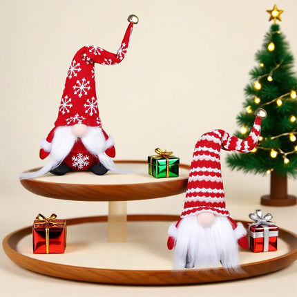 2PCS Christmas Gnomes Plush – Handmade Elf Santa Ornaments for Home Decor