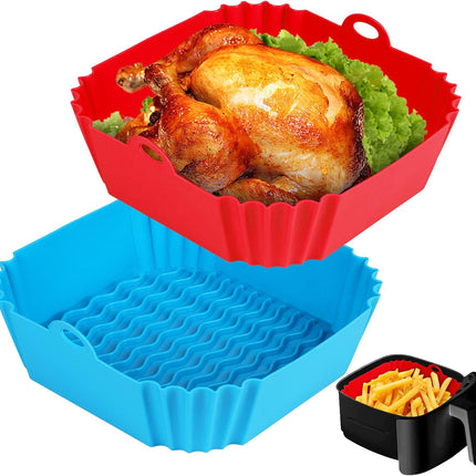 2-Pack 8" Silicone Air Fryer Liners – Reusable Inserts for 4–7 QT Fryers