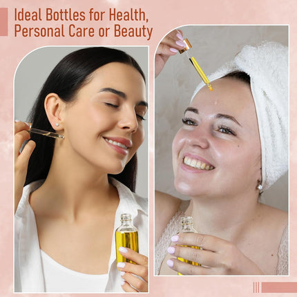 4PCS 30ml Glass Dropper Bottles with Funnel & Labels for Essential Oils