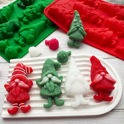 2 Pack Christmas Silicone Baking Molds – Gnome & Bell Shapes for Candy & Soap