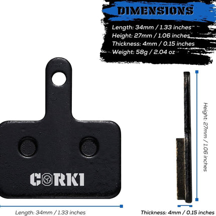 2 Pairs Bike Disc Brake Pads for Shimano Deore & Tektro TRP, Resin & Sintered