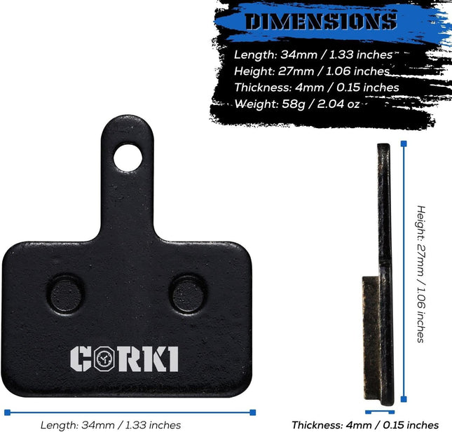 2 Pairs Bike Disc Brake Pads for Shimano Deore & Tektro TRP, Resin & Sintered