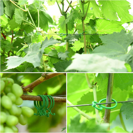 80ft Green Plant Twist Ties with 20 Clips – Soft, Durable for Gardening & Organization
