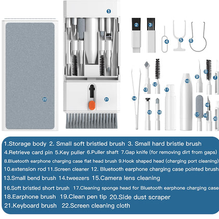22PCS Precision Cleaning Kit for Electronics Phone Headphones & Camera