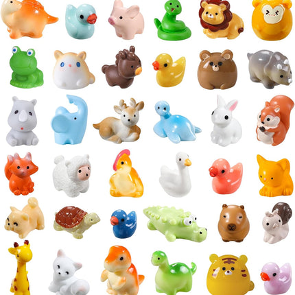 40-Piece Mini Resin Animals – 40 Styles for Dollhouse, Fairy Garden & Aquarium